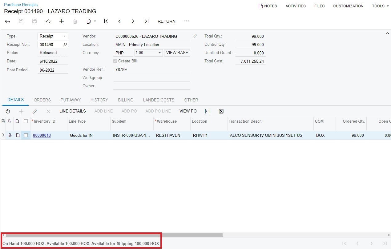 How to Create A Quantity Receipt Or Cost Receipt