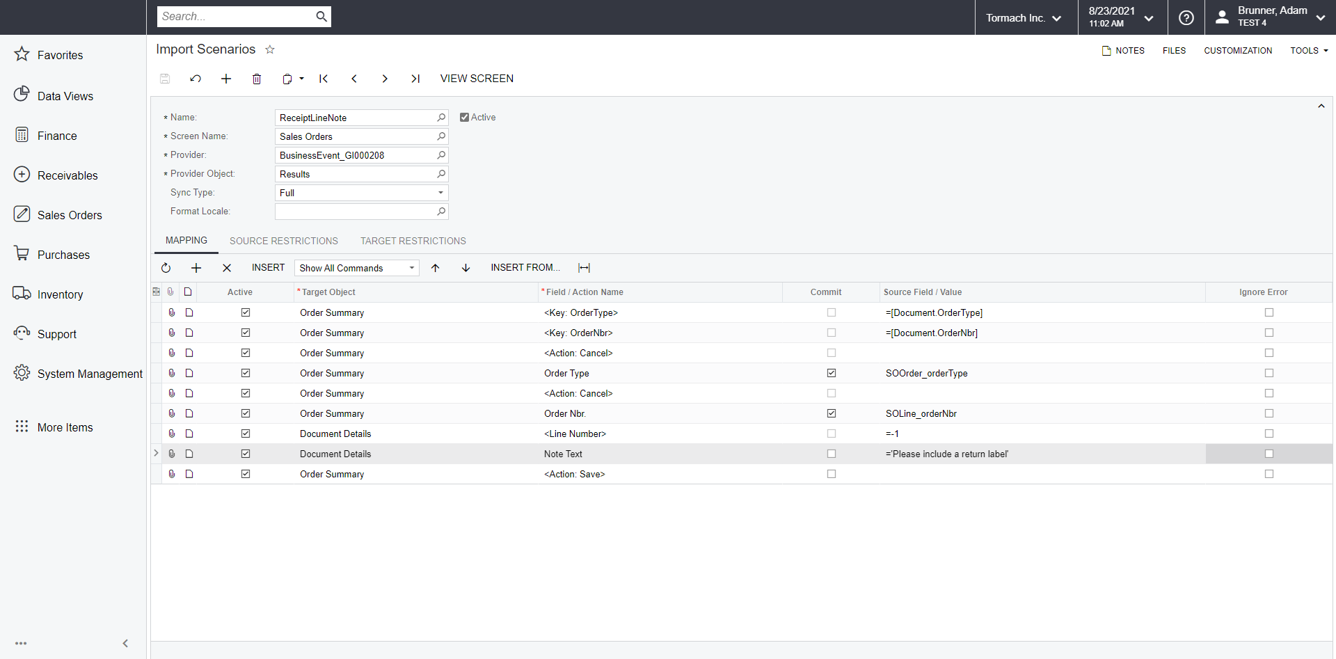 Modify Sales Order Detail with an Import Scenario Community