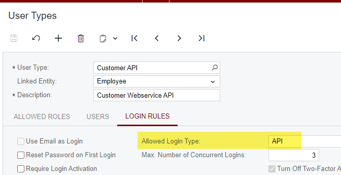 Unable to use API login type with Resource Owner Password 