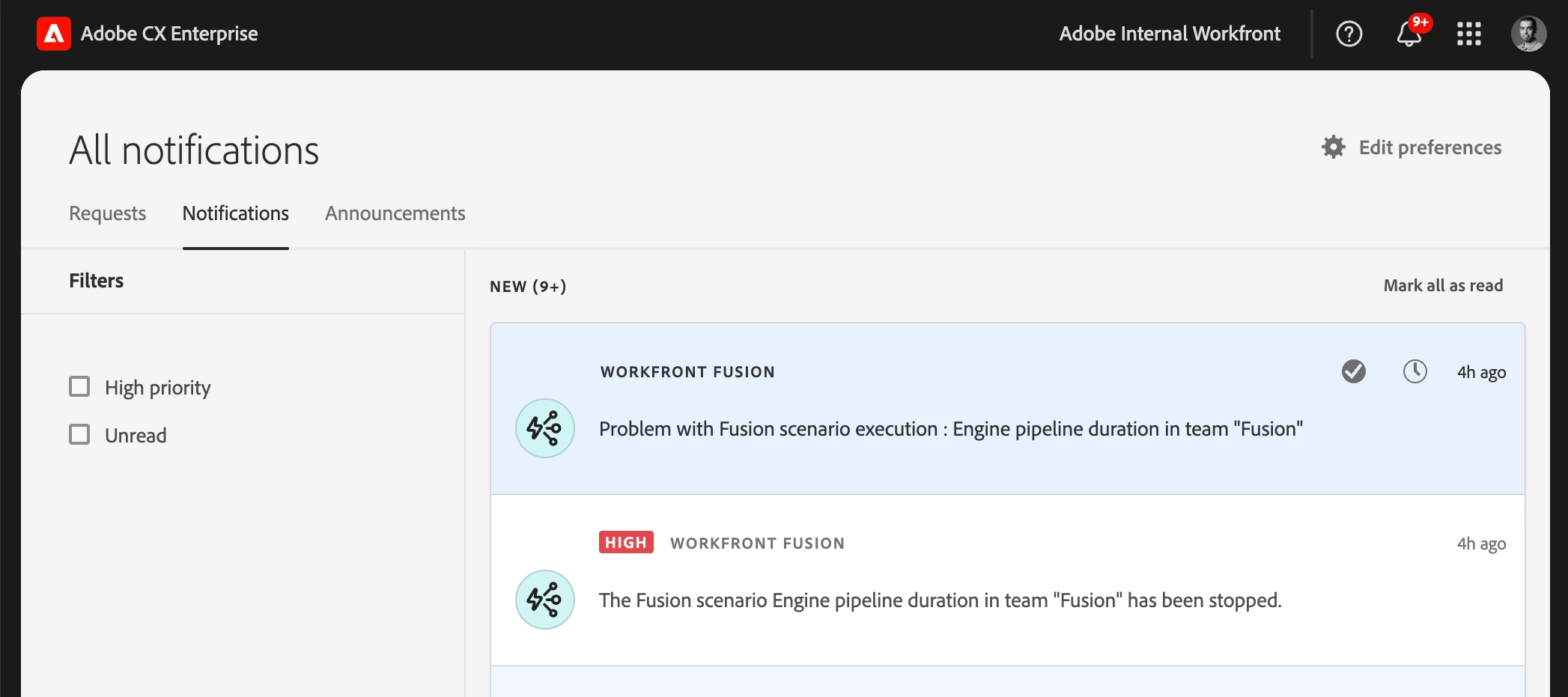 Set team or scenario notification options for IMS organizations