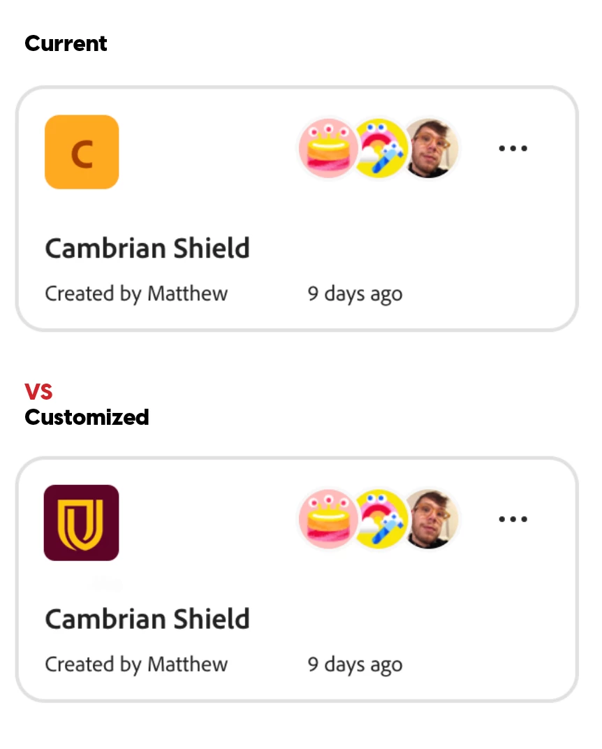 Upload Project Icon Allow customization of project icons in Adobe Express for better ...