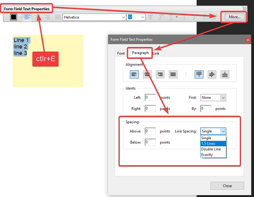Adobe Acrobat _ Creating Editable PDF Forms _ Adjusting the Leading of ...