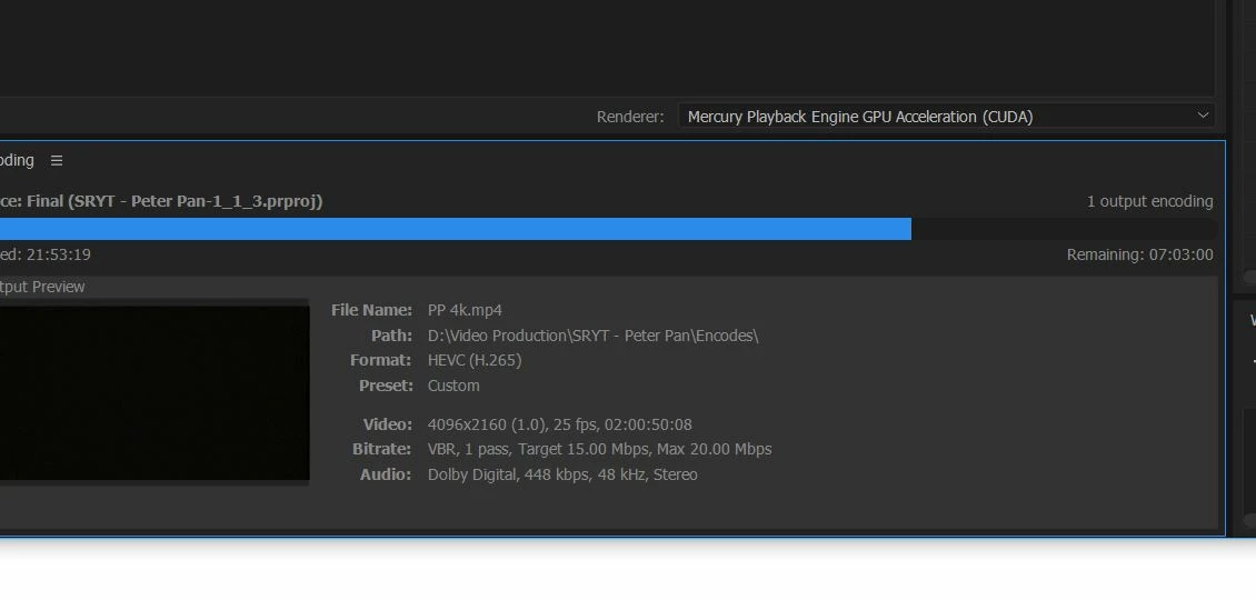 Adobe Media Encode 2017 CUDA encoding HEVC | Community