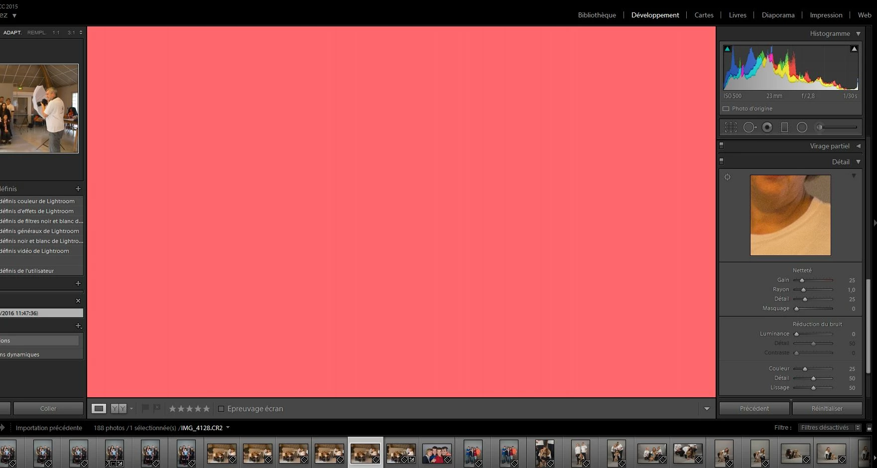 The picture is uniformly Red on the developpement module. | Community