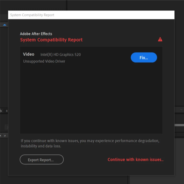 I have some issues in my after effects cc 2020. Please help me for this ...