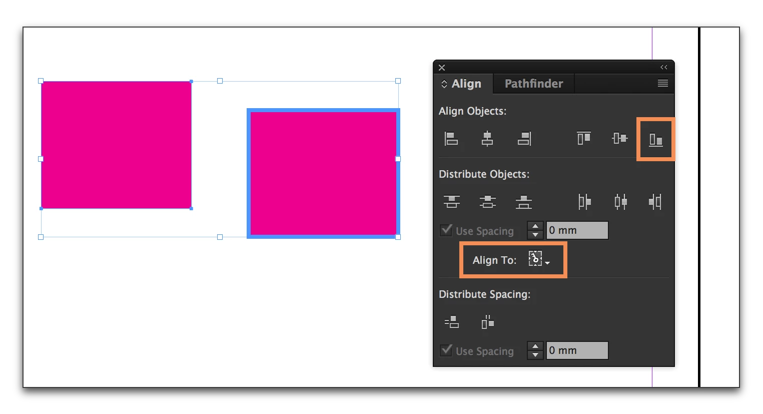 How to align to BOTTOM object with Distribute Spacing? | Community