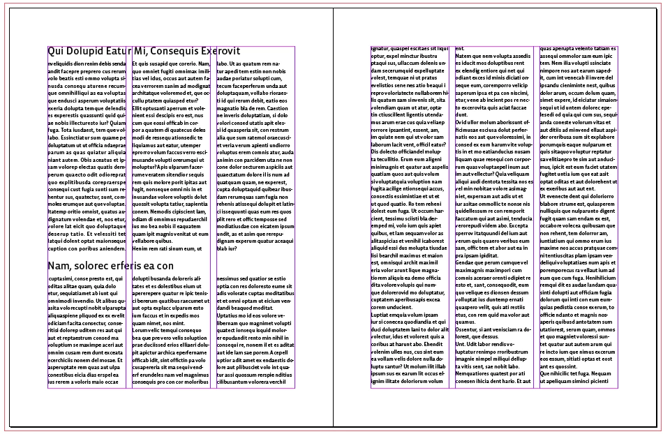 Primary text frame and columns | Community