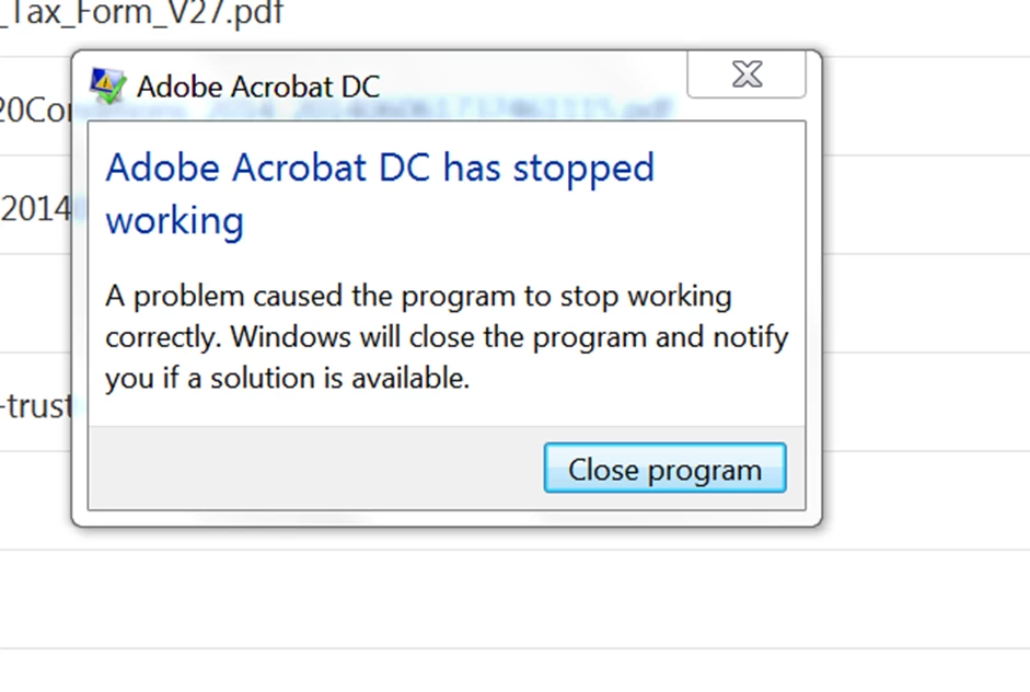 I continually get this message when trying to scan Adobe Acrobat DC has ...