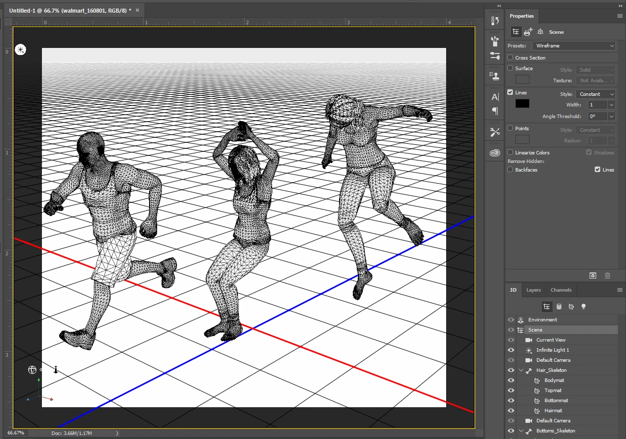 Wireframe Model Wireframe 3D models change to default pose when rendering | Community