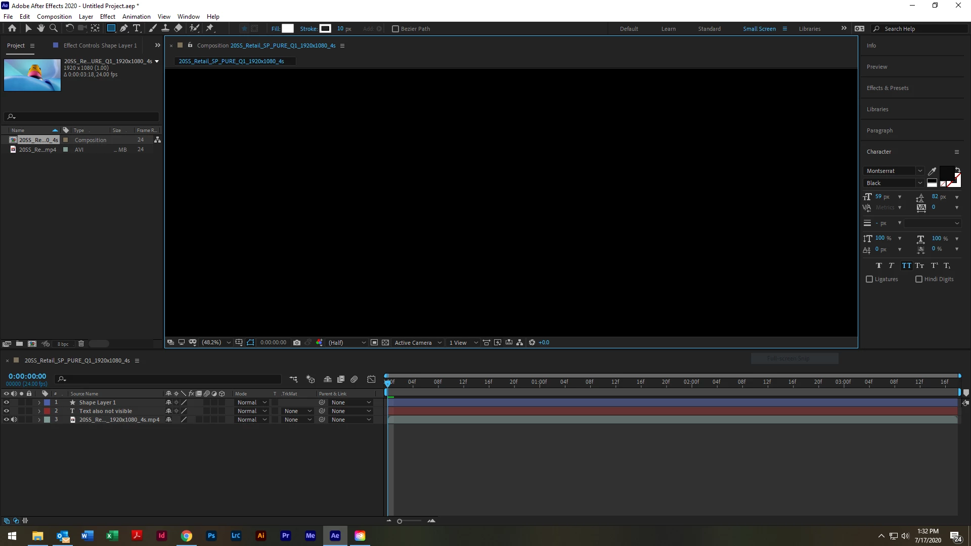 Black Screen on Composition Window | Community