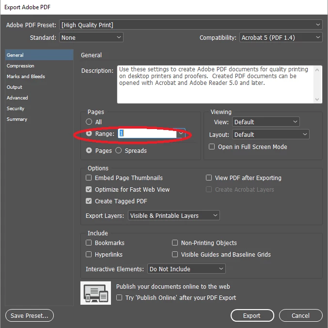 Export Selection to PDF in Indesign CC 2017 | Community