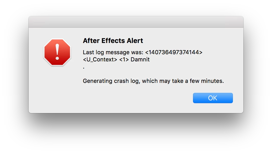 Weird error message after a crash. | Community