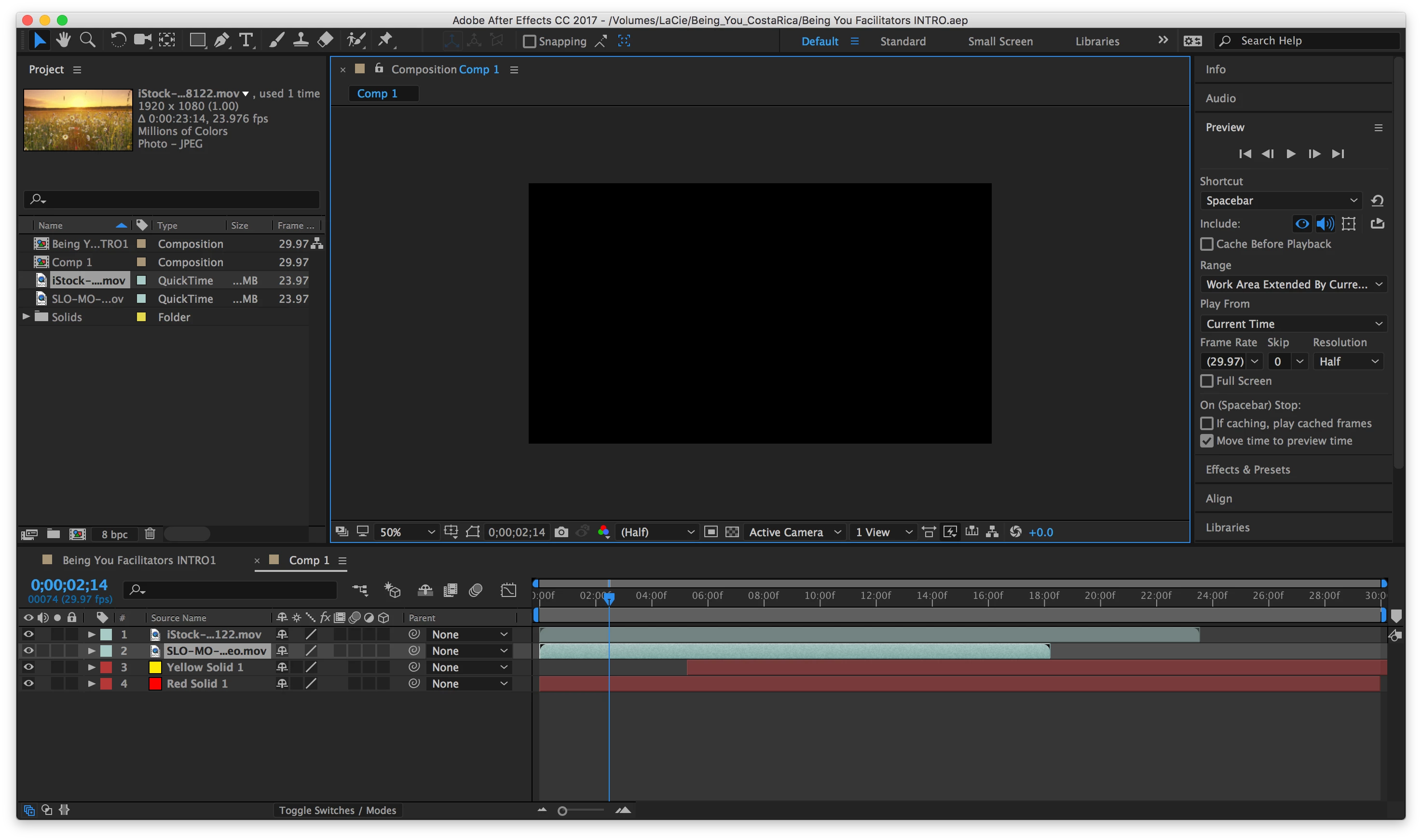 Composition window is black when comp has footage | Community
