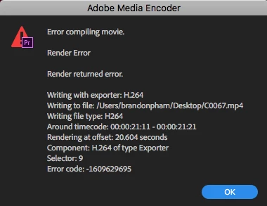 Error Compiling Movie Render Error | Community