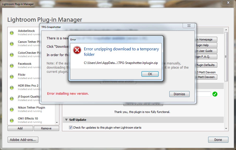 Error when installing a plug-in | Community