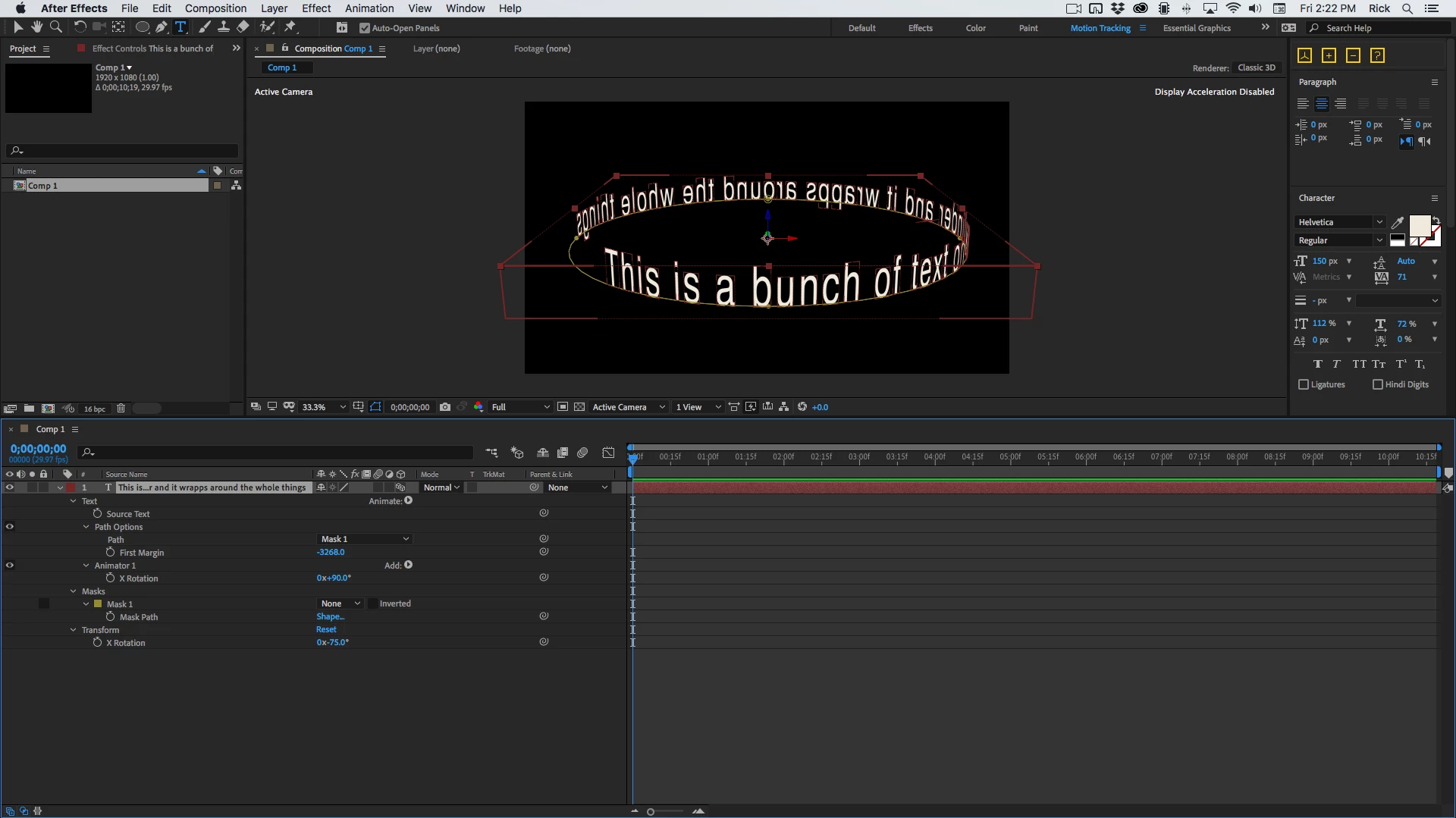 Text motion around cylinder | Community