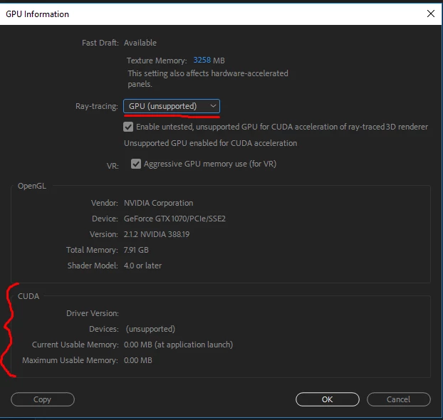 AE unsupported GPU for CUDA acceleration (CUDA drivers problem) | Community