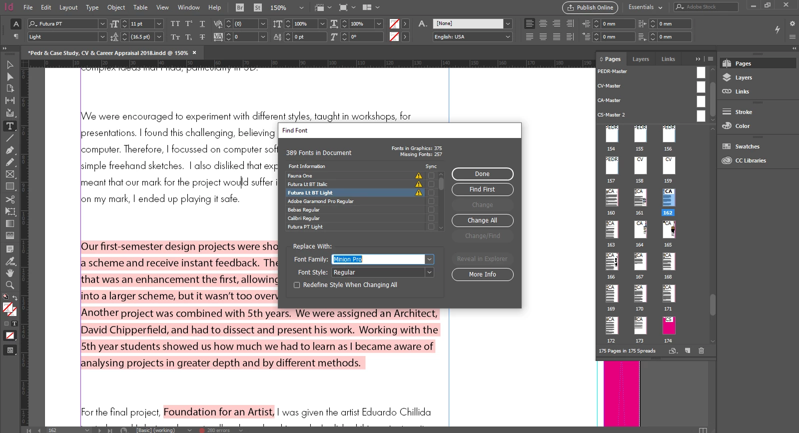 InDesign CS6 - Font is missing, but its not? | Community