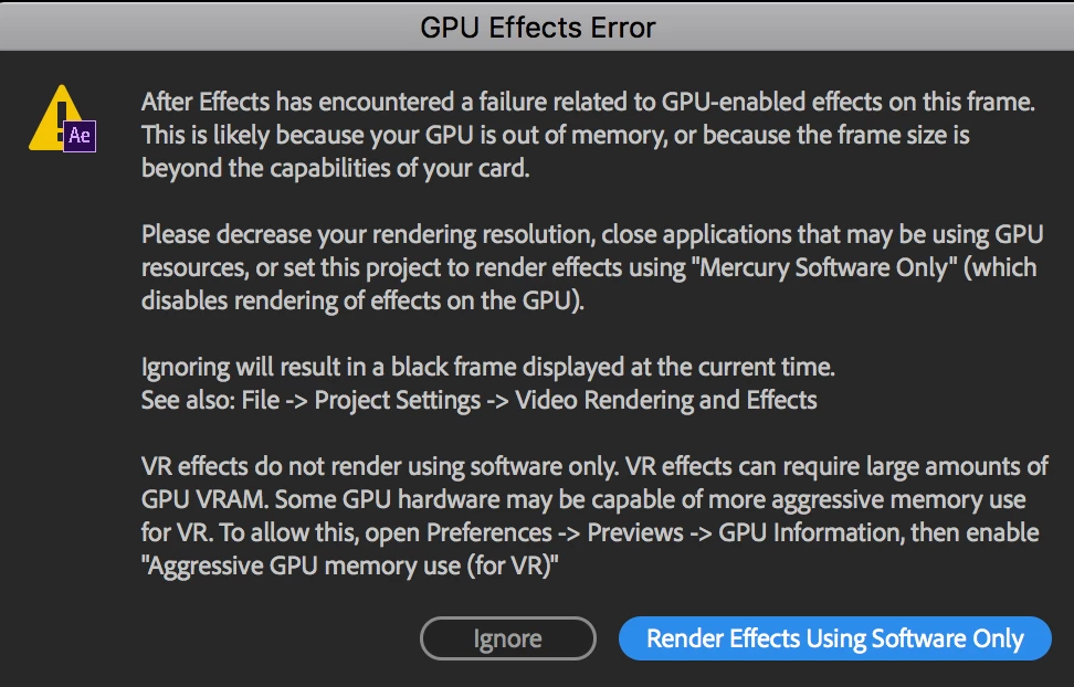 GPU Effects Error | Community