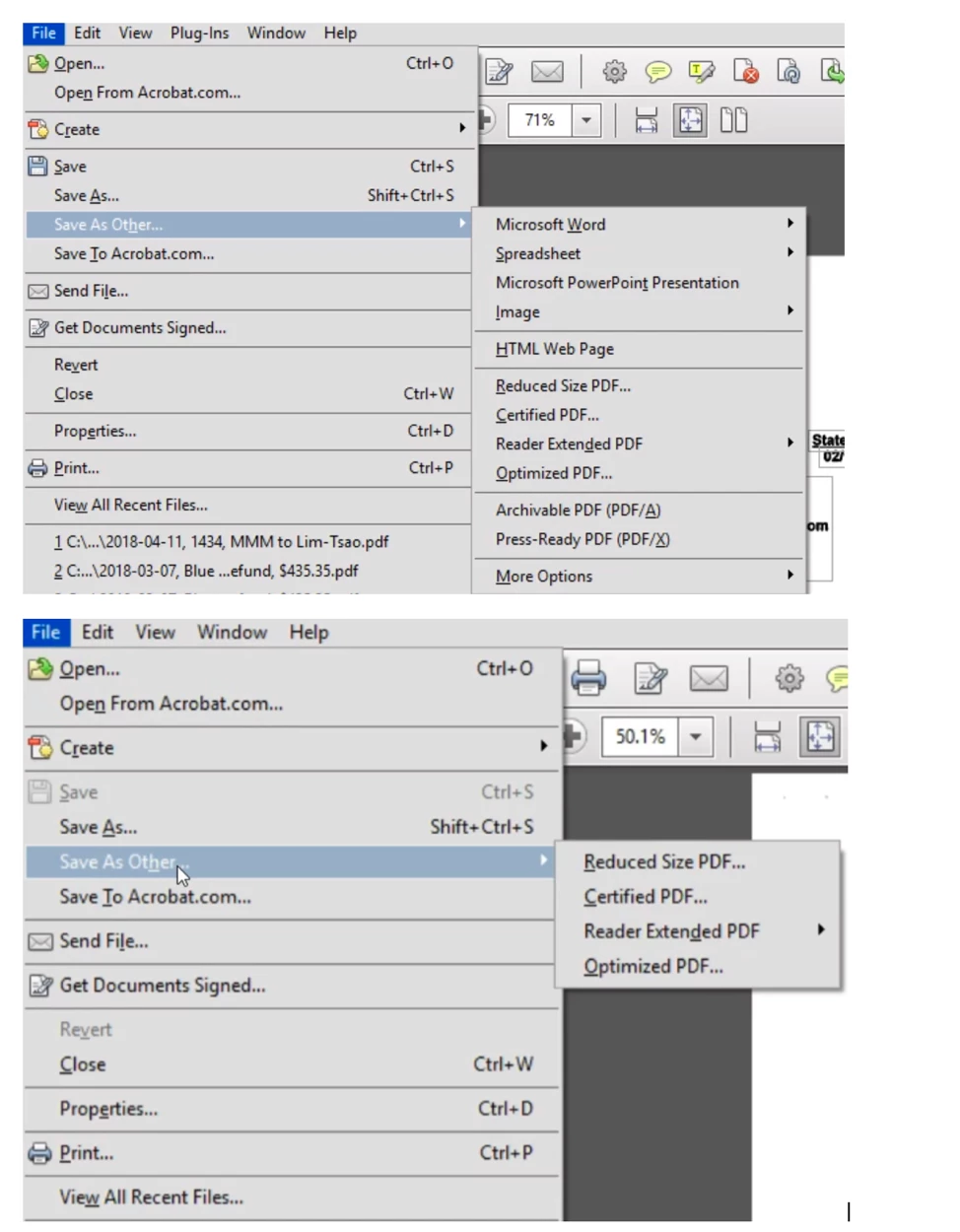 Missing Menu Items (Acrobat 11): You are a genius if you can solve this ...