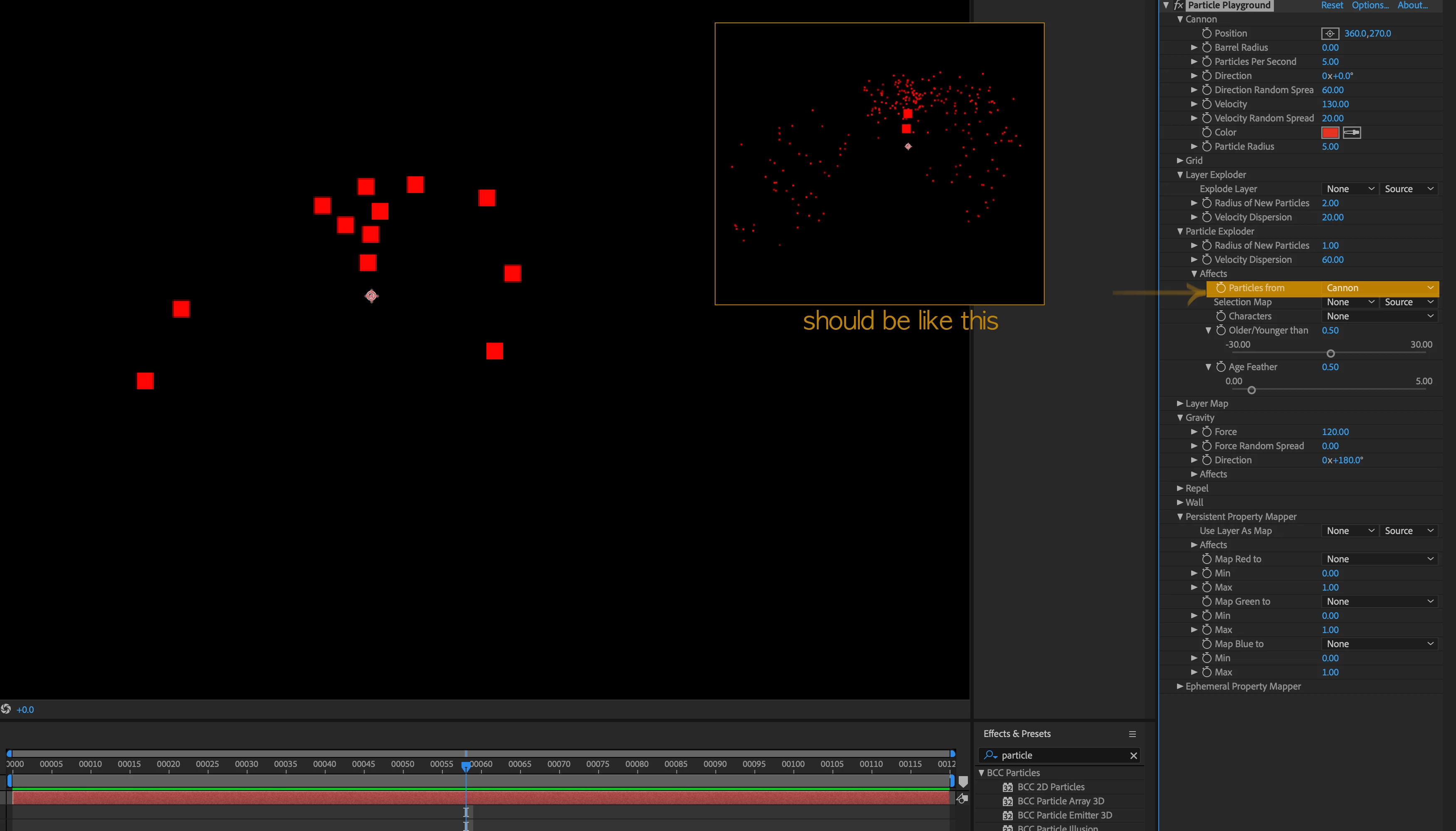 Particle playground 'Affects' not working | Community