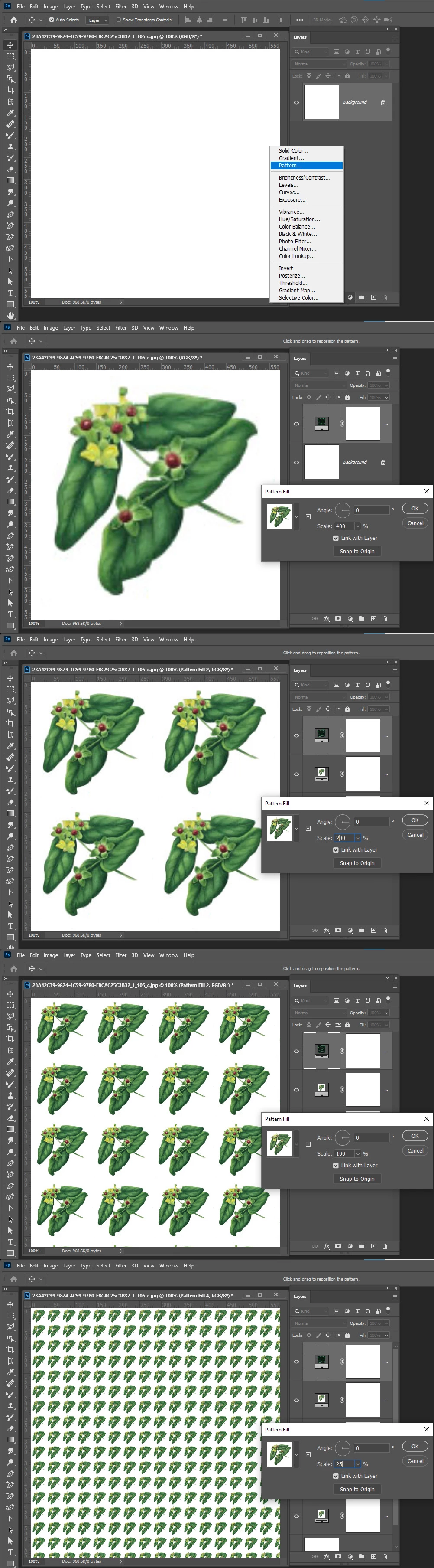 Adjustment layer problem when creating patterns | Community