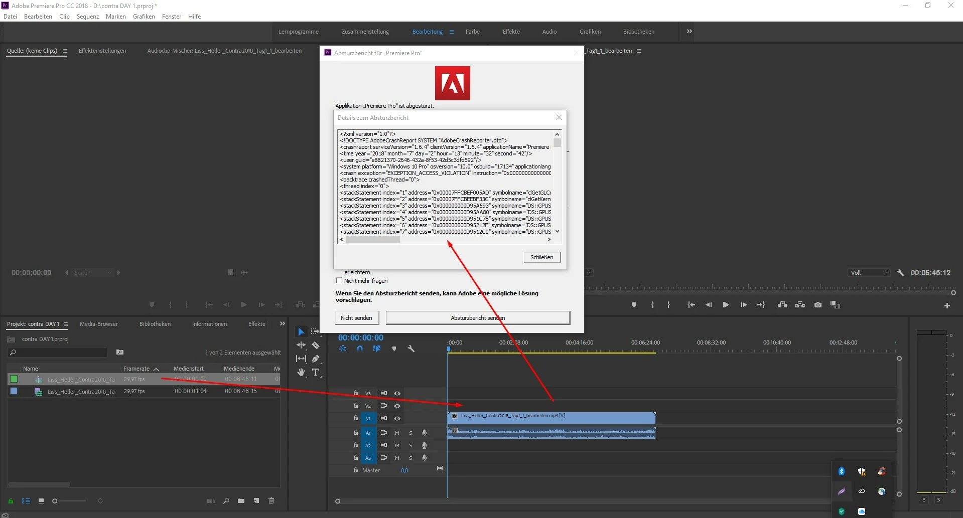 Premiere Pro CC crashes after importing file in timeline | Community