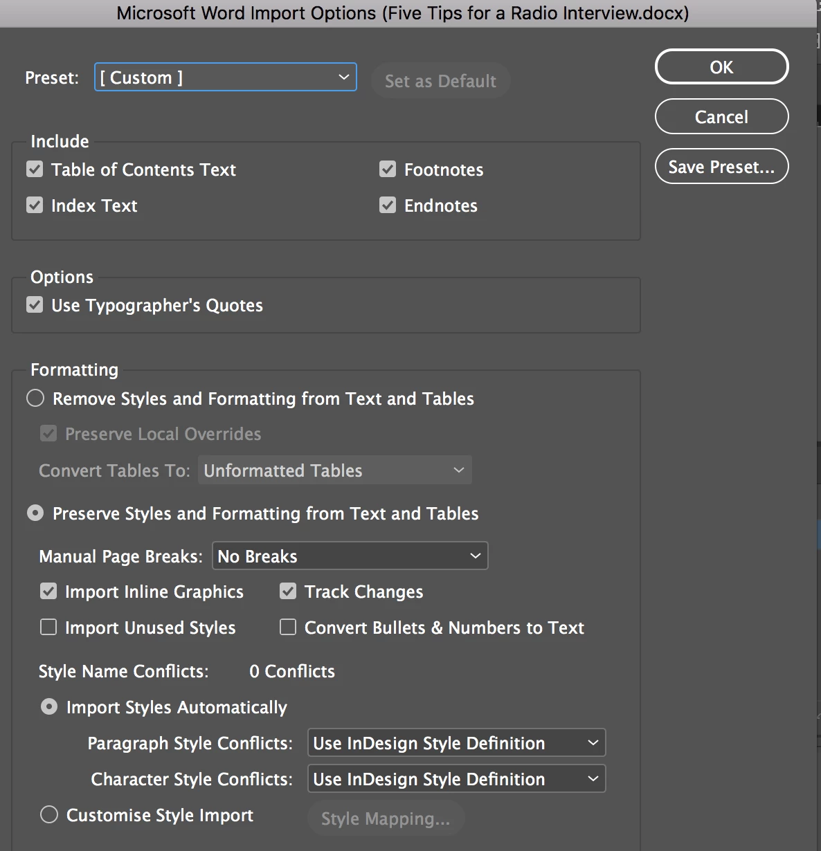 Indesign quits when trying to layout multiple text pages pressing shift ...
