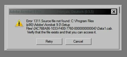 Access Pro Error Acrobat 9 Pro Error | Community