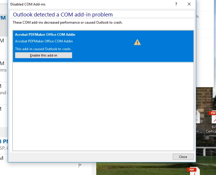 Acrobat pdf maker always disables | Community