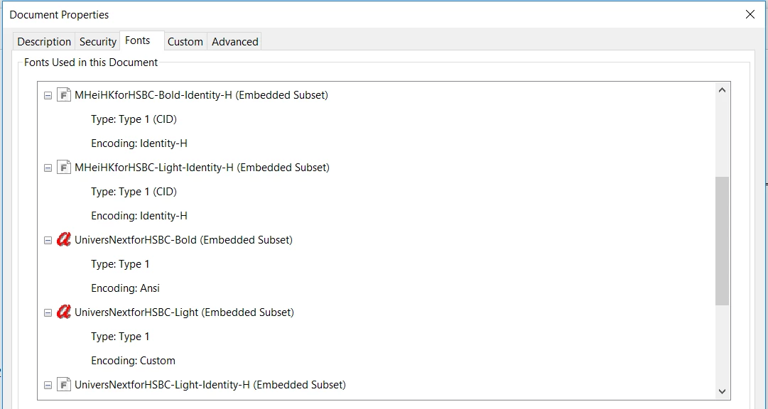 Cannot extract the embedded font "MHeiXXX-Indentity-H" with custom ...