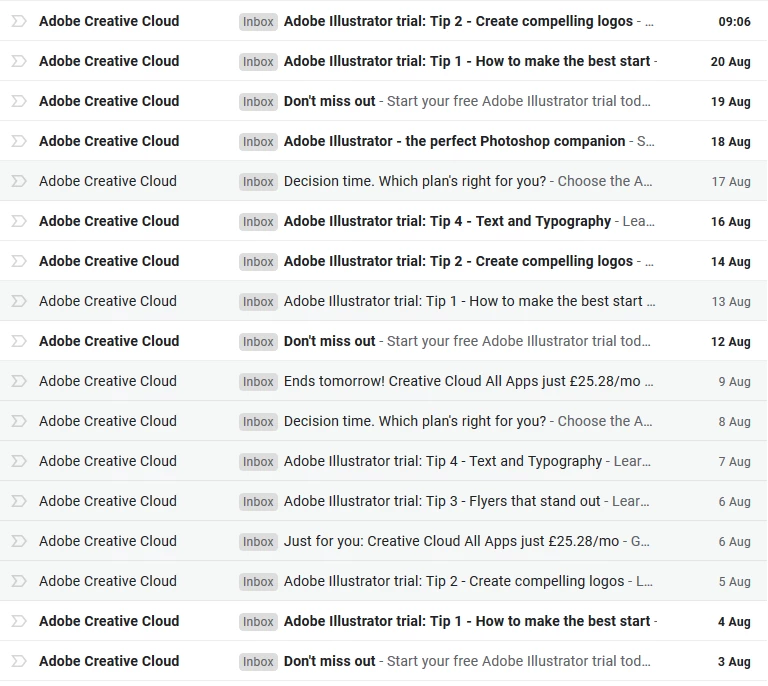 Adobe newsletters - request for better management | Community