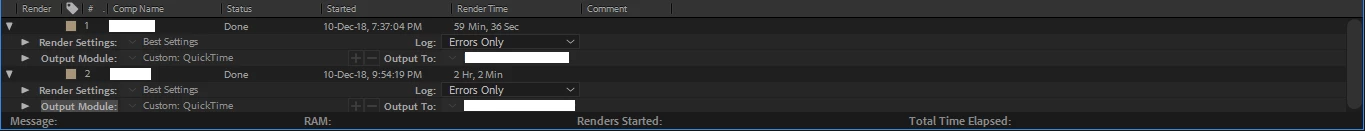 Double Rendering Time On using 2nd time render queue option in adobe ...