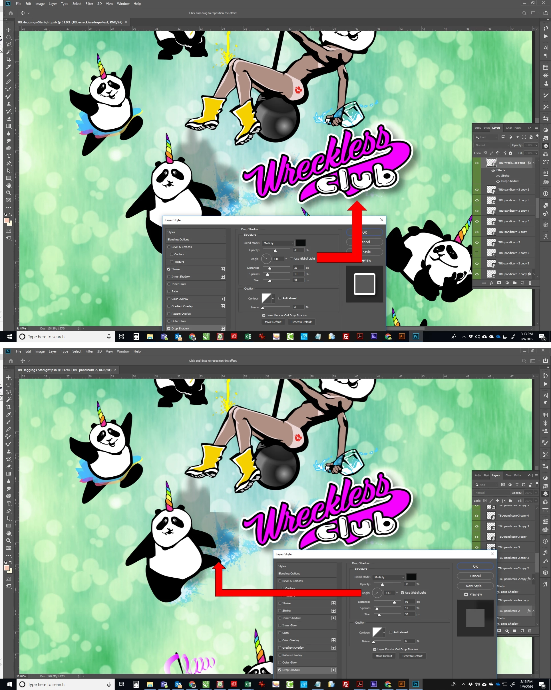 Updated photoshop (2018) drop shadow issues | Community