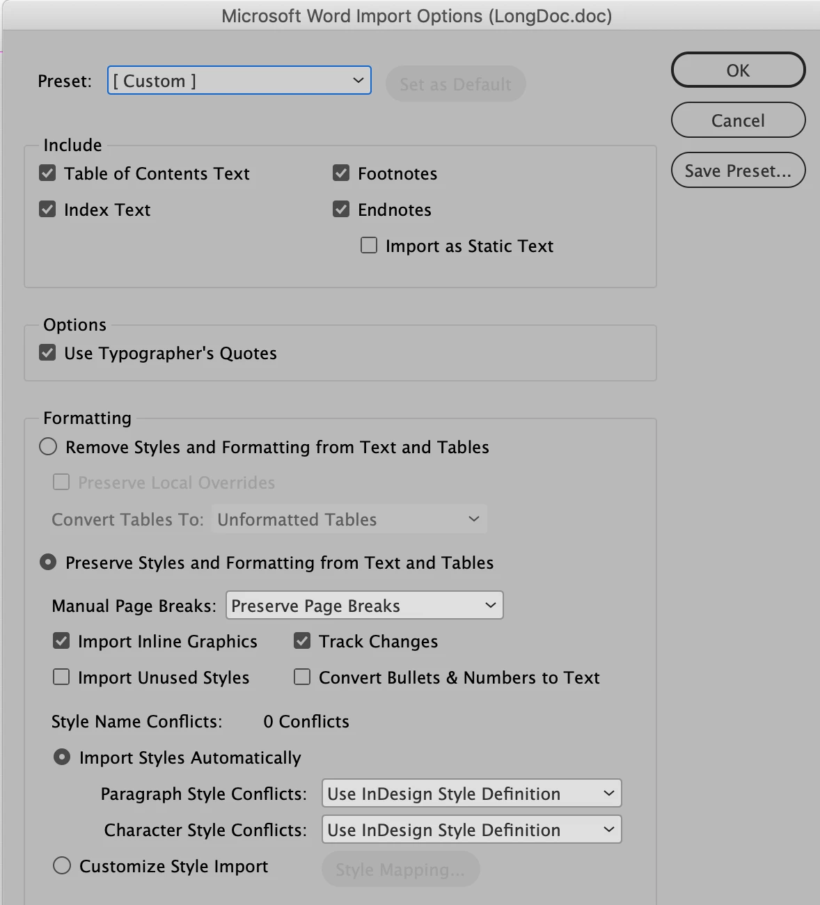 Why isn't ID maintaining my formatting from Word doc? | Community