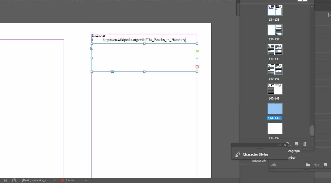 End notes not wrapping text in frame | Community