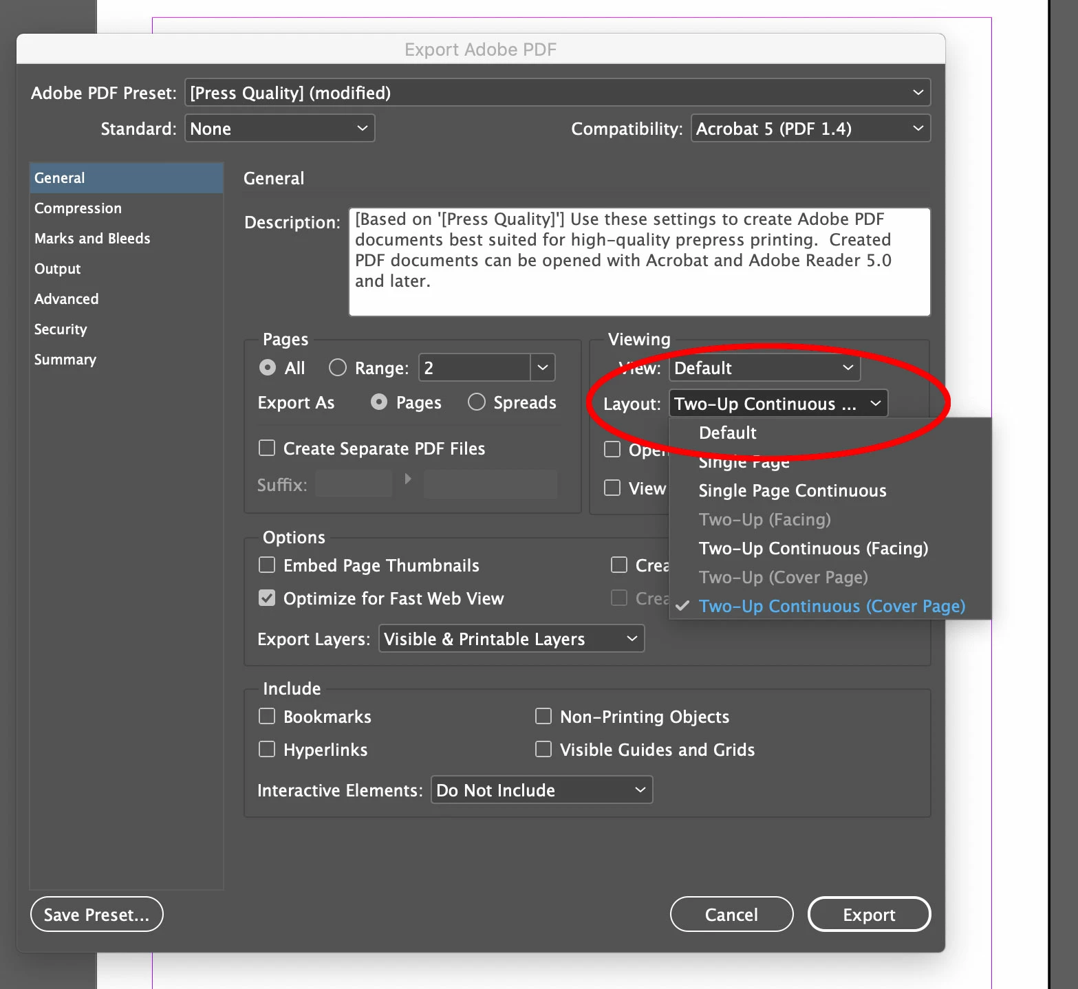 How do you export spreads with divider line? (CS6) | Community