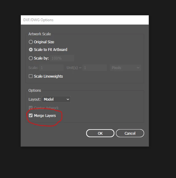 When merging layers in imported AutoCad files error 2067 appears ...
