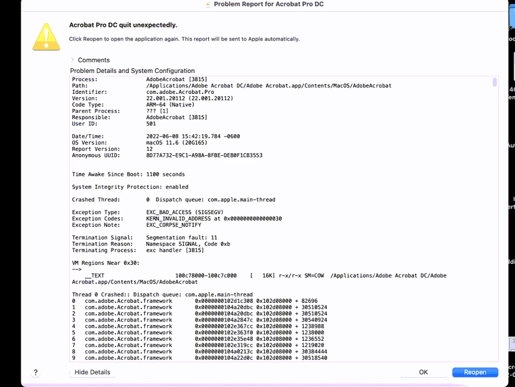 Acrobat Pro DC crashing | Community
