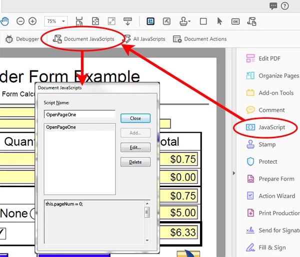 Document Level Javascript Adobe Acrobate 9 - Initial View | Community
