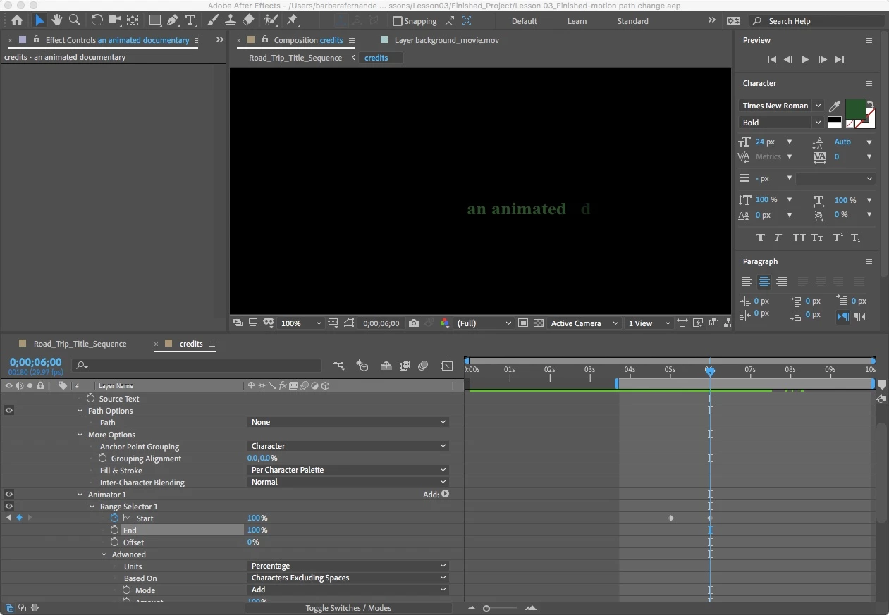 Problem modifying text animation presets in AE moving up keyframe doesn ...