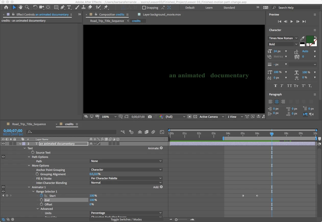Problem modifying text animation presets in AE moving up keyframe doesn ...