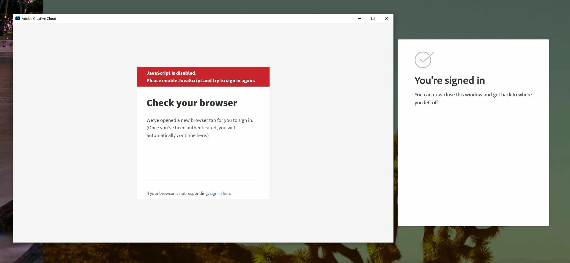 Can't install - says Javascript is disabled | Community