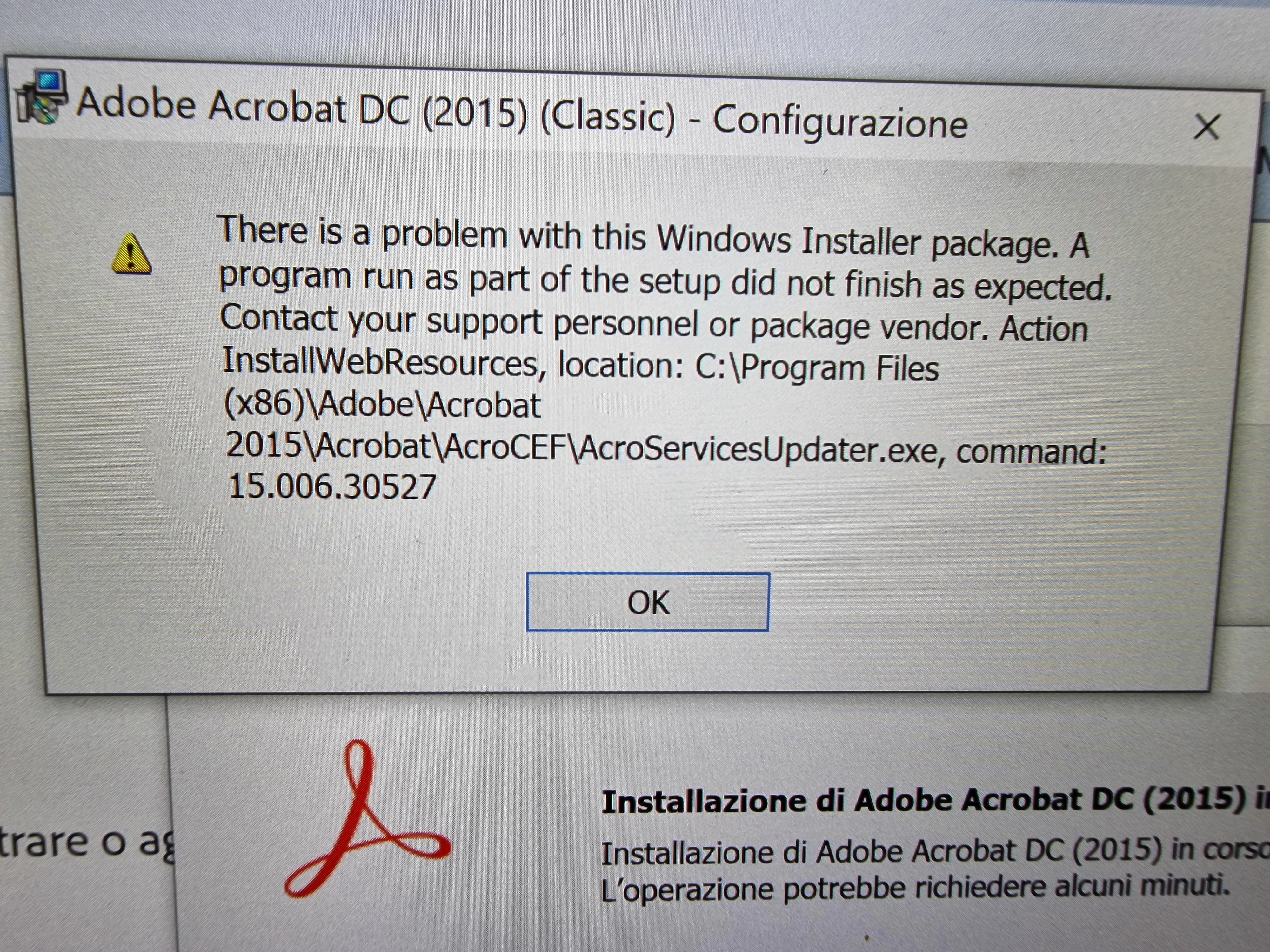 Adobe Acrobat DC PRO 2015 installation problem | Community
