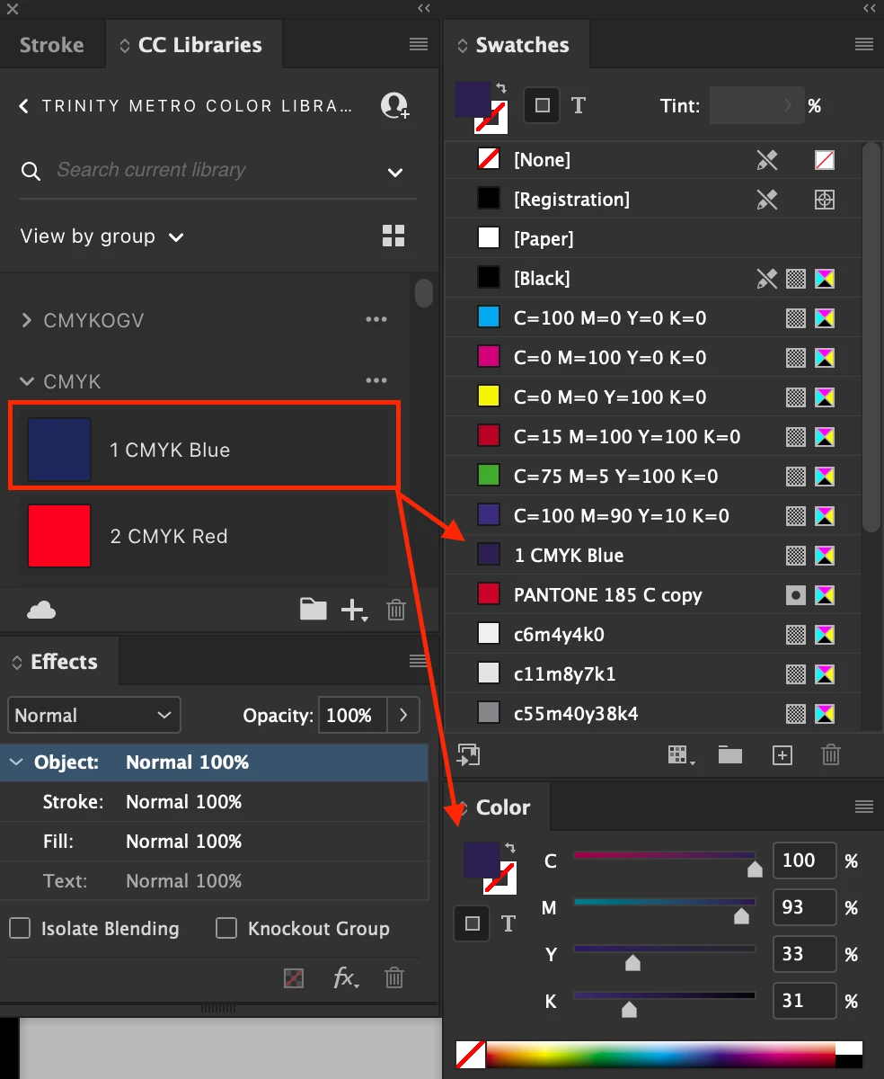 Sudden shift in color appearance within CMYK object in InDesign | Community