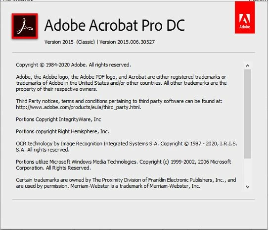 issue with Adobe Acrobat Pro DC version 2015 version Classic | Community