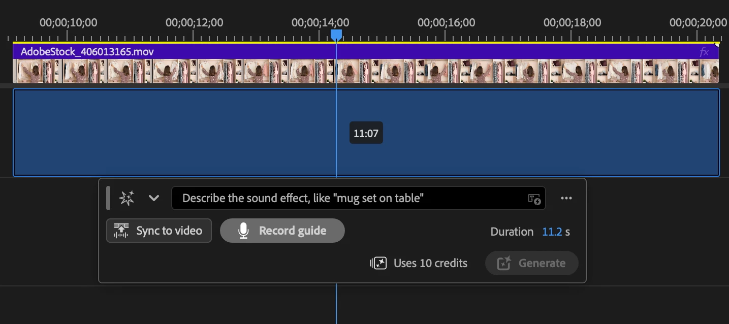 Now in Beta: Sync to Video for Generate Sound Effects in Premiere