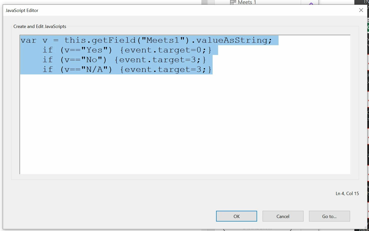 Java script for Adobe Acrobat Conditional Formatting | Community