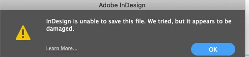 InDesign saving problems | Community