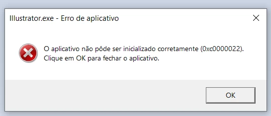 Illustrator unable to launch - Error: "The application could not be ...